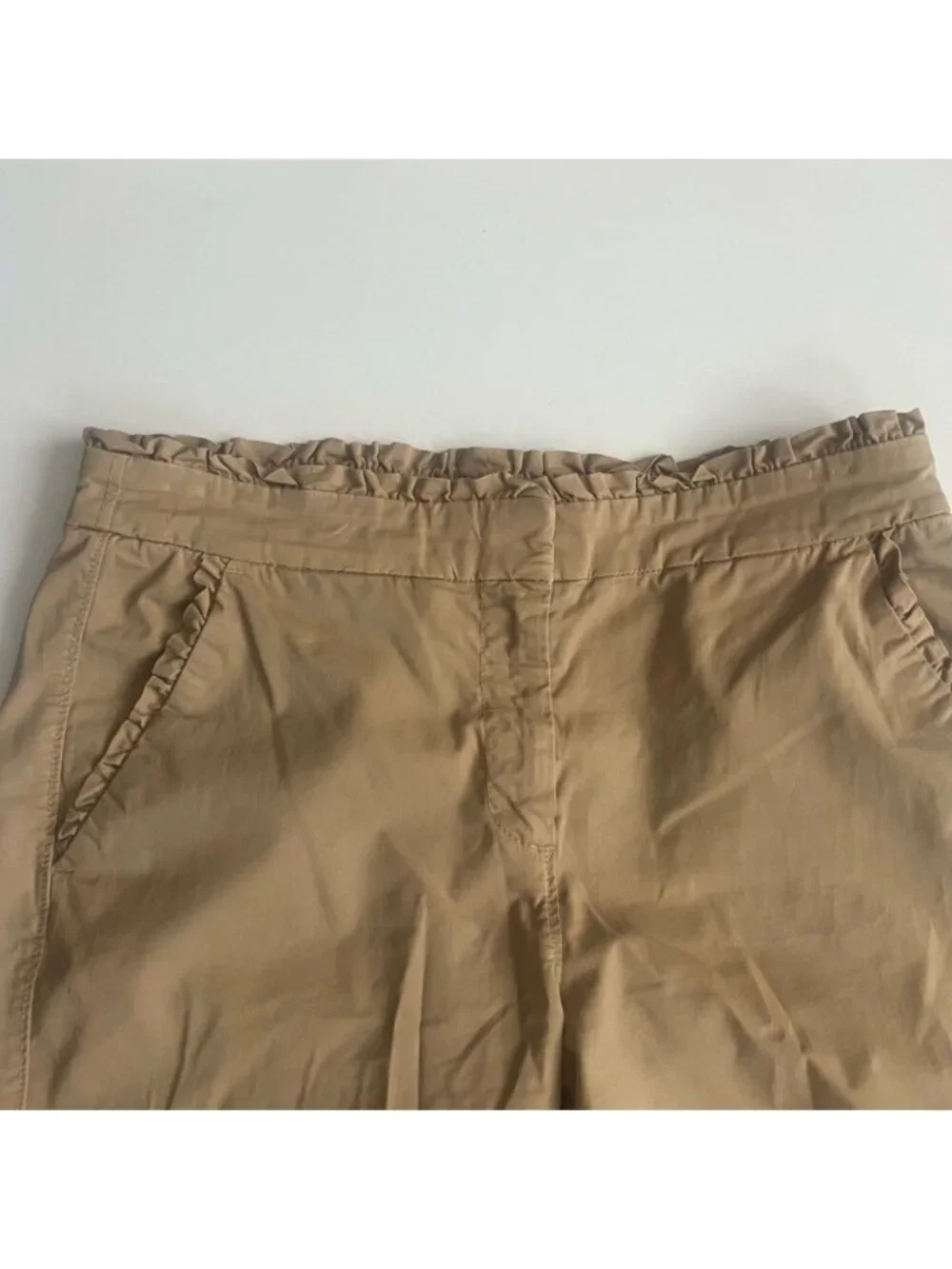 J Crew Tan Chino With Ruffle Waist and Pocket Detail - 2